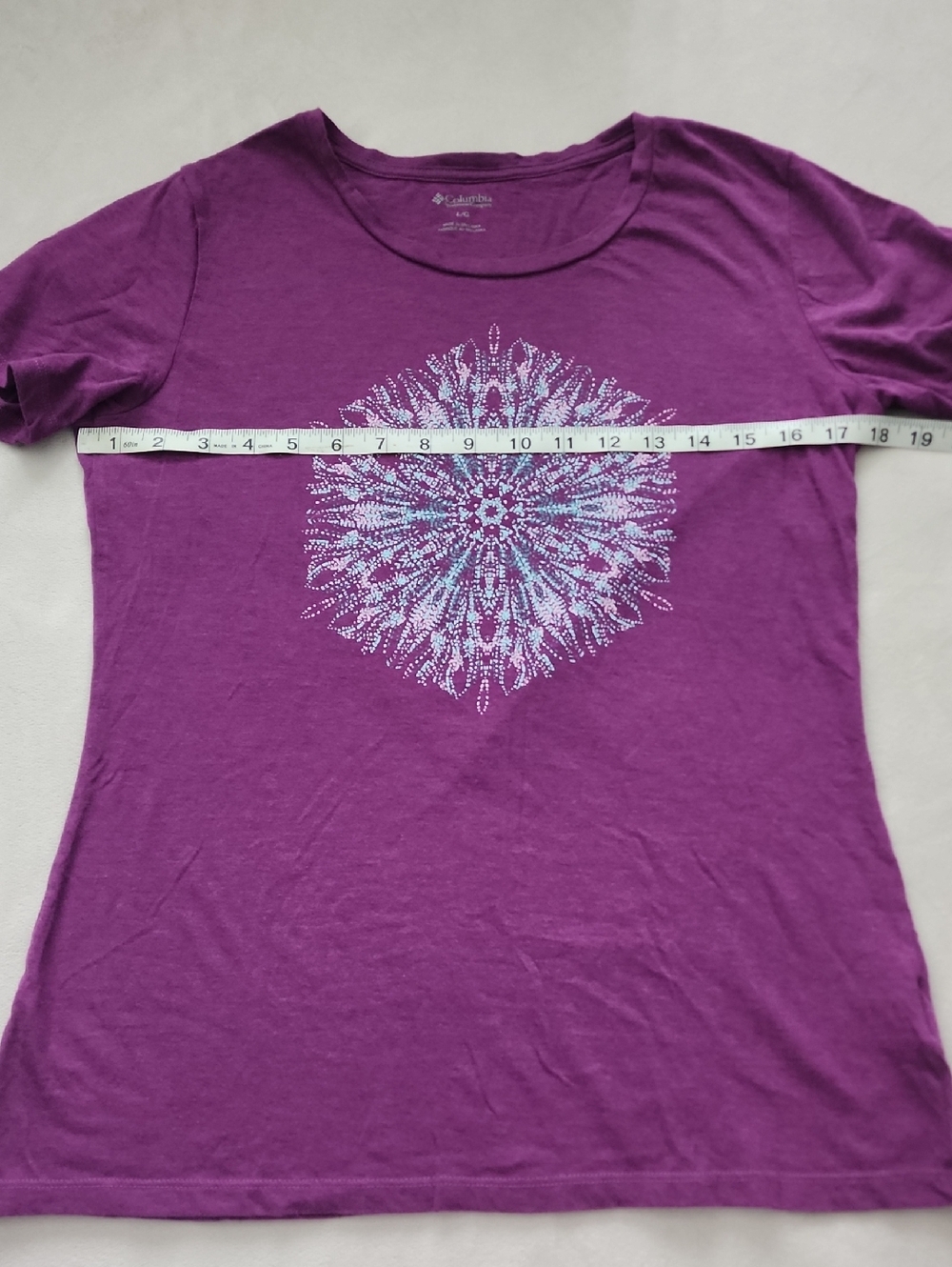 Columbia Purple Short-Sleeve Tee with Light Blue Mandala Graphic - Picture 2 of 6